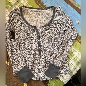 Victoria's Secret Gray Leopard Long Sleeve Top